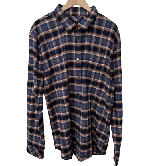 Rails Sussex Mustang Harvest Oat Button Up Shirt Long Sleeve XL Blue Brown NWT - Picture 4 of 10